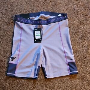 Under Armour Project Rock Athletic Shorts -Purple and Gray Size L NWT